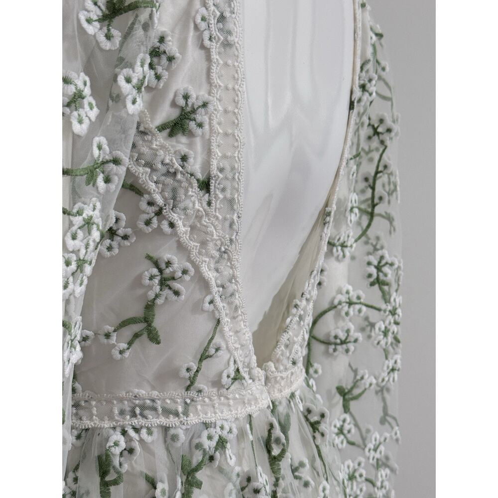 Ever After Women’s S Floral Embroidered Long Sleeve Maxi Dress Cottagecore Flowy - Picture 5 of 16